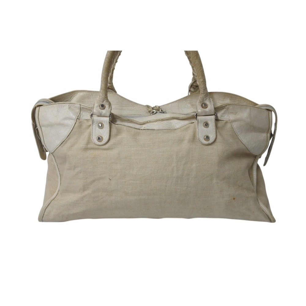 BALENCIAGA Part Time Handbag Shoulder Bag Cream Leather - Picture 3 of 10
